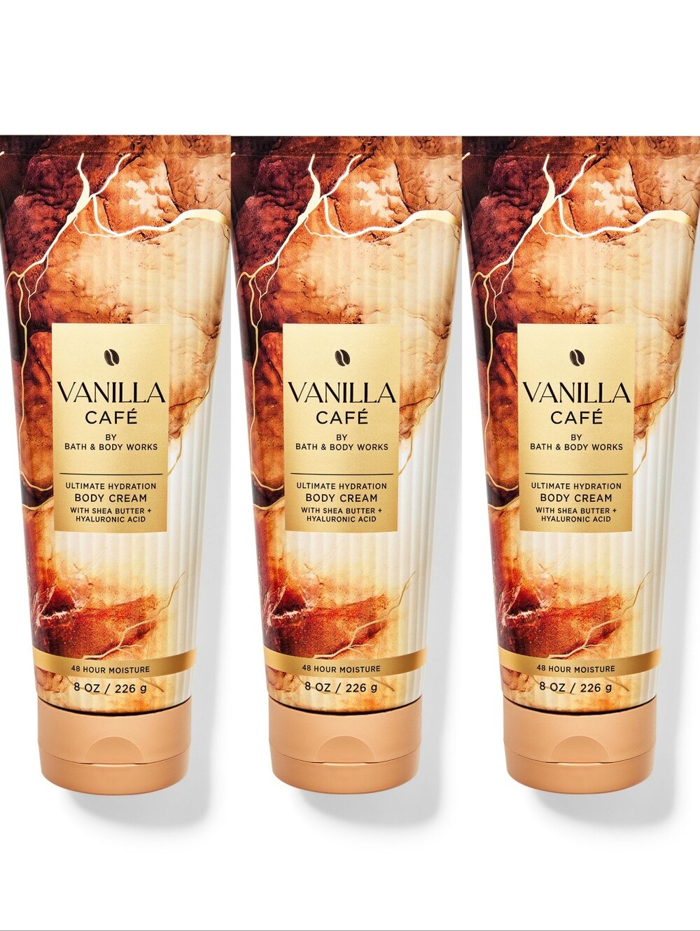Bath & Body Works Vanilla Café Body Cream Set of 3 NEW Rare